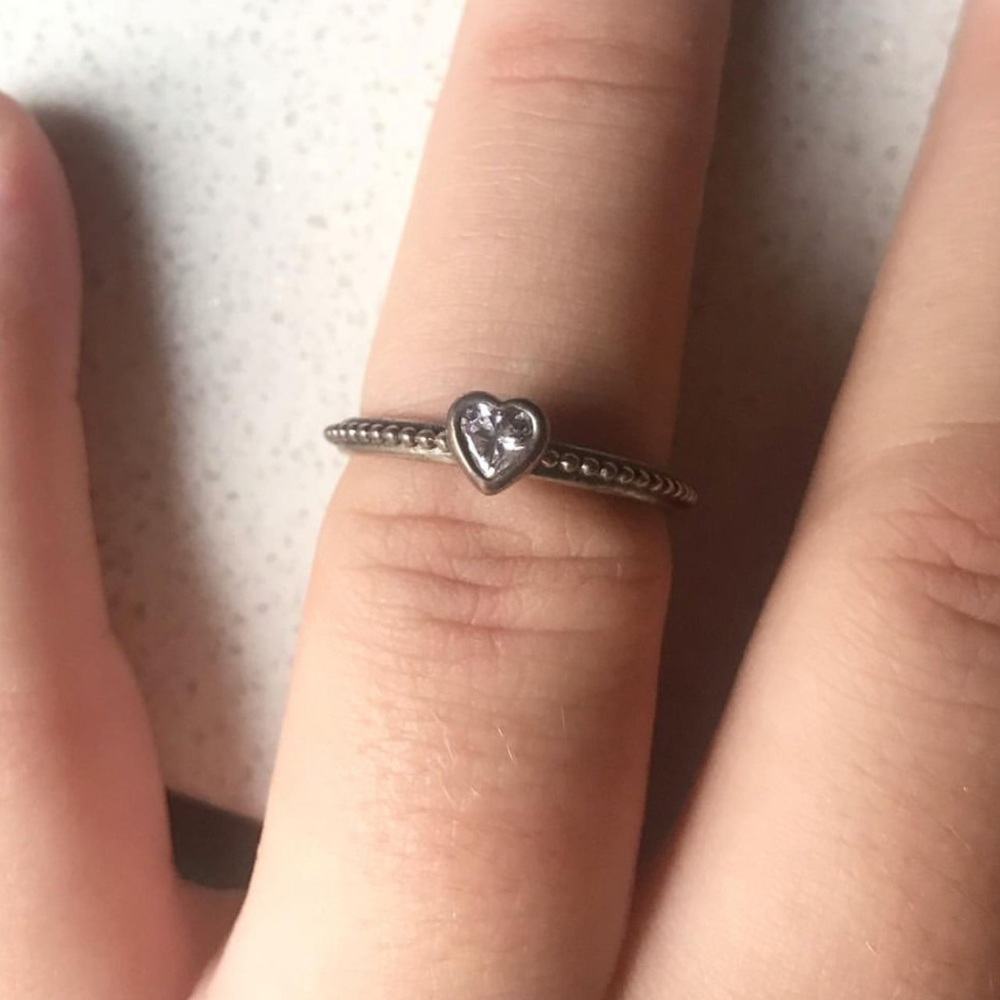 Pandora White Heart Ring